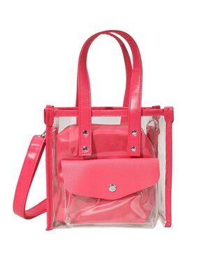 Tigerstars Pink Transparent Pouch Tote Crossbody Bag
